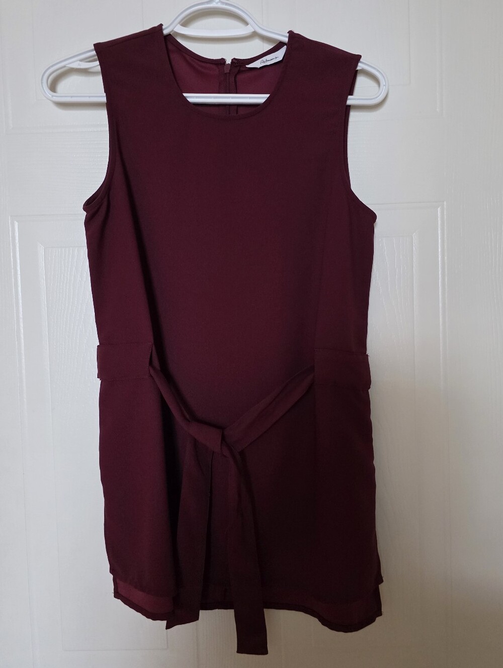 Reitmans Sleeveless Tie-Waist Top, Wine Red/Burgundy, XXSmall